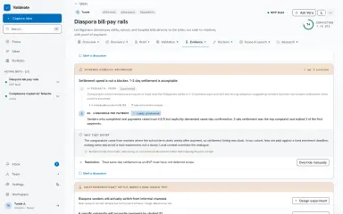 Example conflict card: a research finding superseded by an experiment result