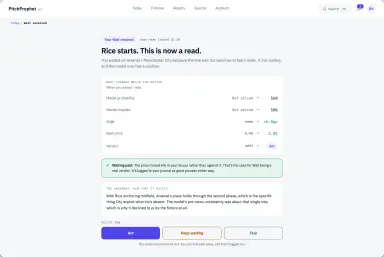 Example screen: what changed after waiting for team news